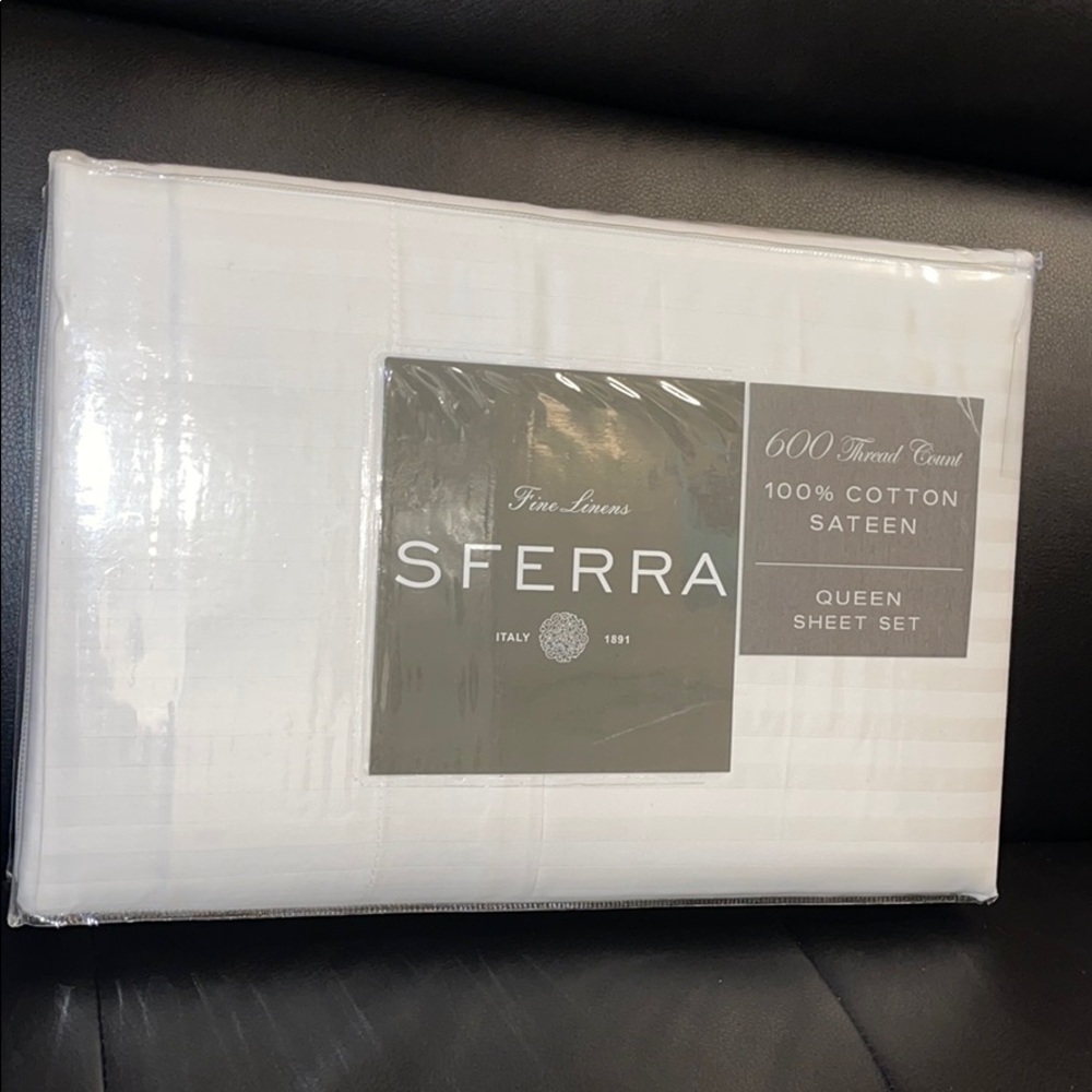 🌟fine linens SFERRA100%cotton satten QUEEN🌟